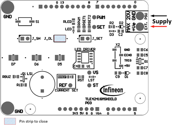 ロケーション回路 - Infineon Technologies TLE4241SYS_SHIELD評価ボード